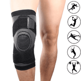 Copper Knee Brace Compression Sleeve with Straps for Men Women Sports Workout Weightlifting