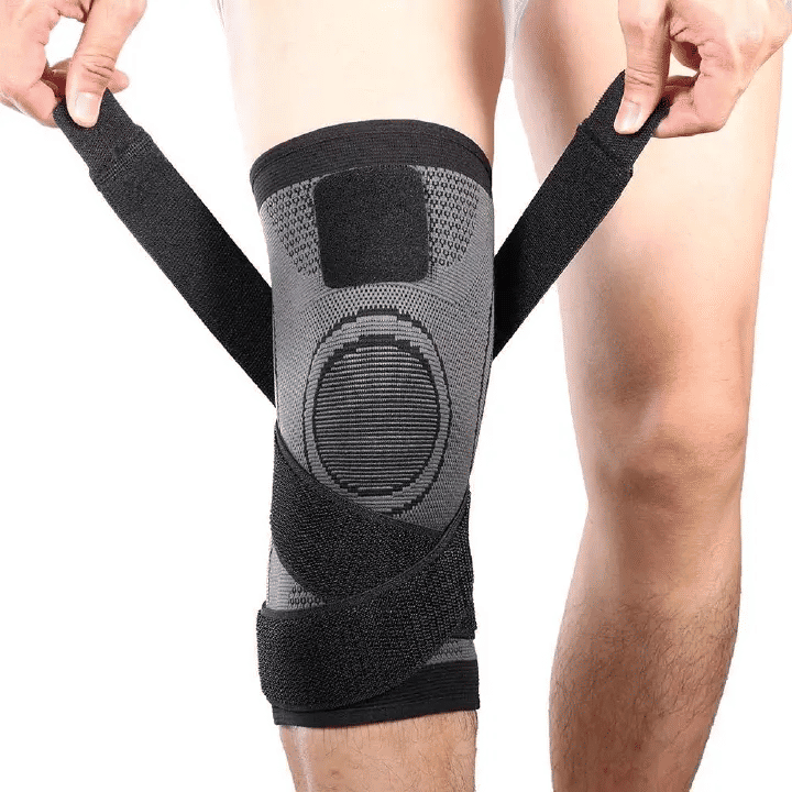 Copper Knee Brace Compression Sleeve with Straps for Men Women Sports Workout Weightlifting