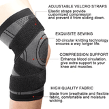 Copper Knee Brace Compression Sleeve with Straps for Men Women Sports Workout Weightlifting