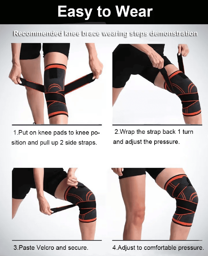 Copper Knee Brace Compression Sleeve with Straps for Men Women Sports Workout Weightlifting