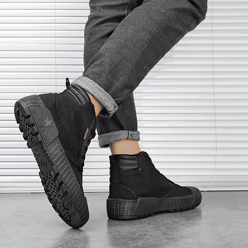 SXCHEN Men's Military Tactical Training High-Top Boots for All Seasons
