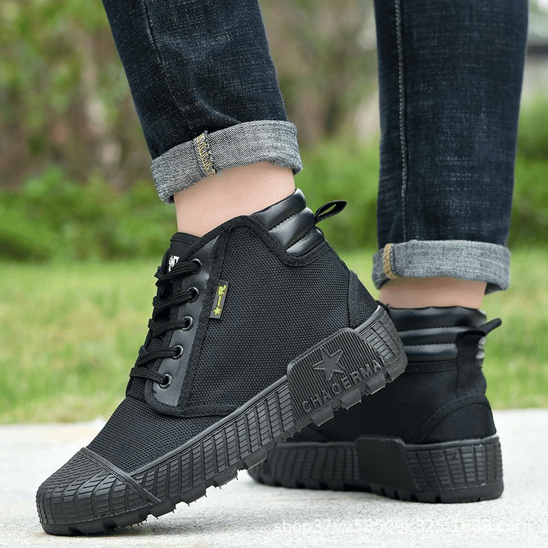 SXCHEN Men's Military Tactical Training High-Top Boots for All Seasons