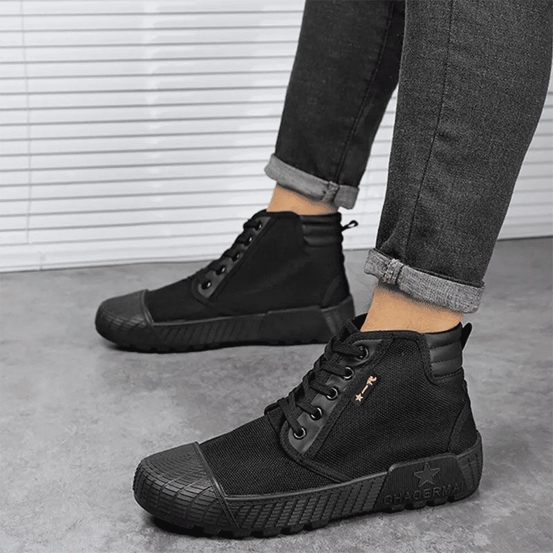 SXCHEN Men's Military Tactical Training High-Top Boots for All Seasons