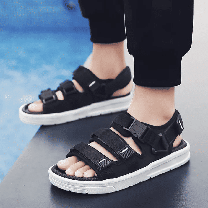 SXCHEN Men's Korean Style Trendy Beach Sport Sandals Non-Slip Open-Toe Casual
