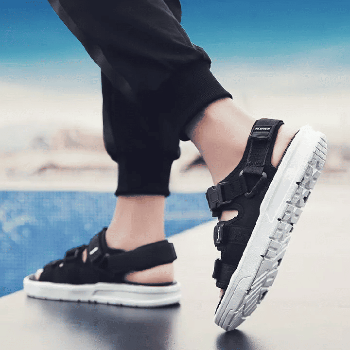 SXCHEN Men's Korean Style Trendy Beach Sport Sandals Non-Slip Open-Toe Casual