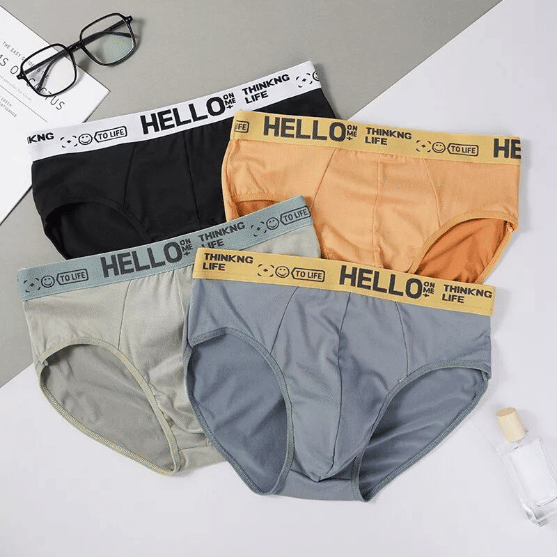 SXCHEN Men's Breathable Triangle Briefs 4-Pack - Comfortable, Fashionable, Large Sizes