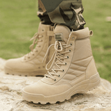Durable Men's Tactical Jungle Hiking Boots - Khaki Ankle Military Footwear