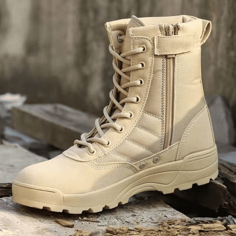 Durable Men's Tactical Jungle Hiking Boots - Khaki Ankle Military Footwear
