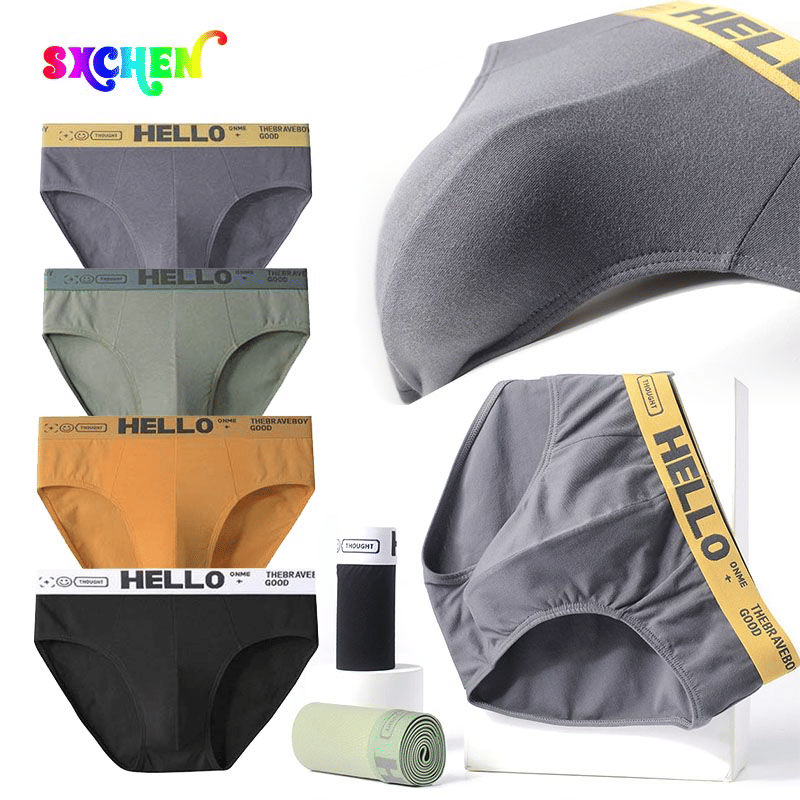 SXCHEN Men's Breathable Triangle Briefs 4-Pack - Comfortable, Fashionable, Large Sizes