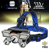 USB Rechargeable LED Headlamp 12000 Lumens Waterproof Flashlight for Camping
