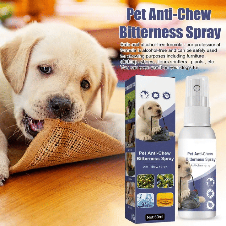 Yegbong Pet Anti-Chew Bitter No Chew Spray for Dogs, Bitter Apple Dog Deterrent, All Natural Non Toxic, Stops Chewing Feet Furniture