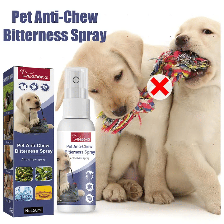Yegbong Pet Anti-Chew Bitter No Chew Spray for Dogs, Bitter Apple Dog Deterrent, All Natural Non Toxic, Stops Chewing Feet Furniture
