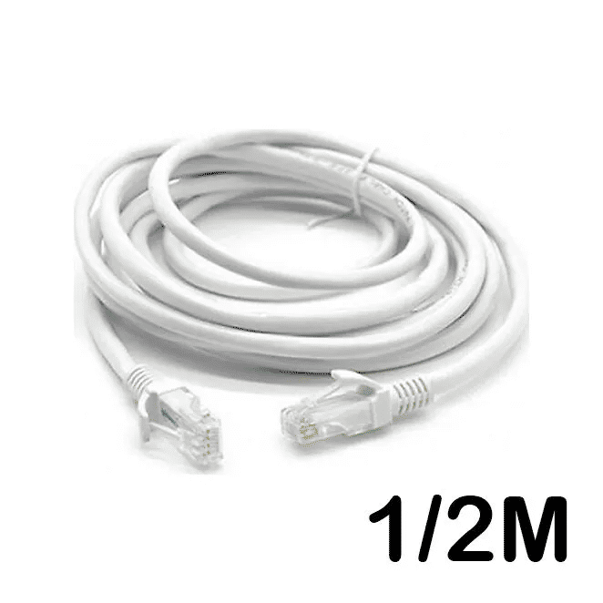 1/2m Ethernet Patch Cable RJ45 Male to Male Cat 5e LAN Cable White