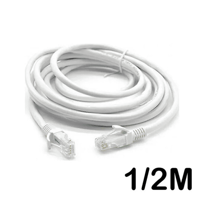 1/2m Ethernet Patch Cable RJ45 Male to Male Cat 5e LAN Cable White