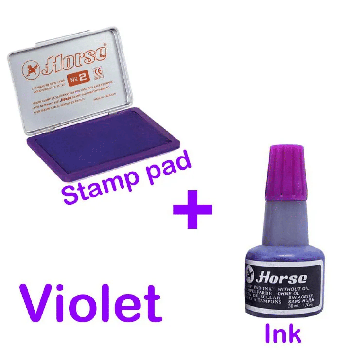2pcs Violet Stamp Pad Endorsing Ink Combo Set Permanent Refilling Non-Toxic