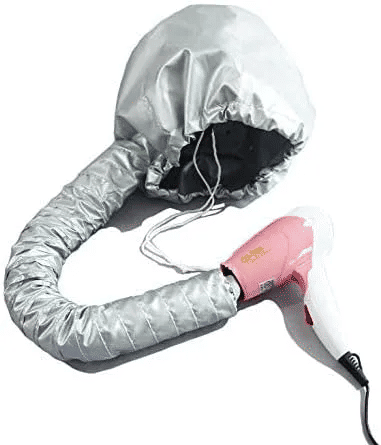 Portable Soft Bonnet Hair Blow Dryer Attachment Silver Fits All Hair Dryers Speeds Up Drying Time at Home Great for Natural Curly Textured Hair Care