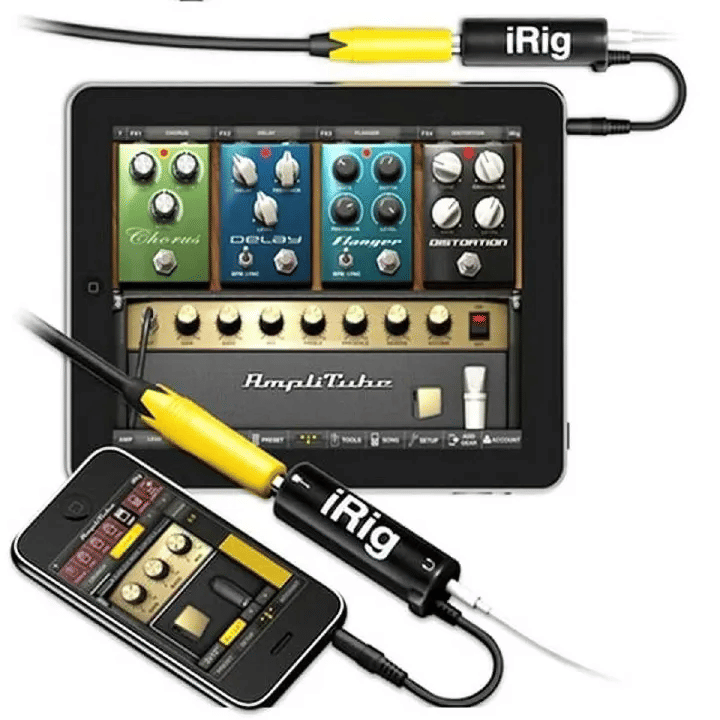 Audio Guitar Interface AMP I-Rig Converter Adapter for Phone Guitar Tuner Lightweight for iPhone iPad Android Smartphones Tablet iRig