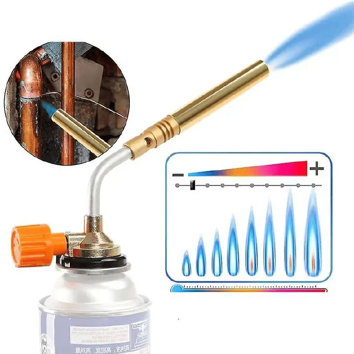 Brazing Blowtorch Long Neck Butane Burner Welding Gas Torch Portable Soldering Heat Gun Outdoor Camping BBQ