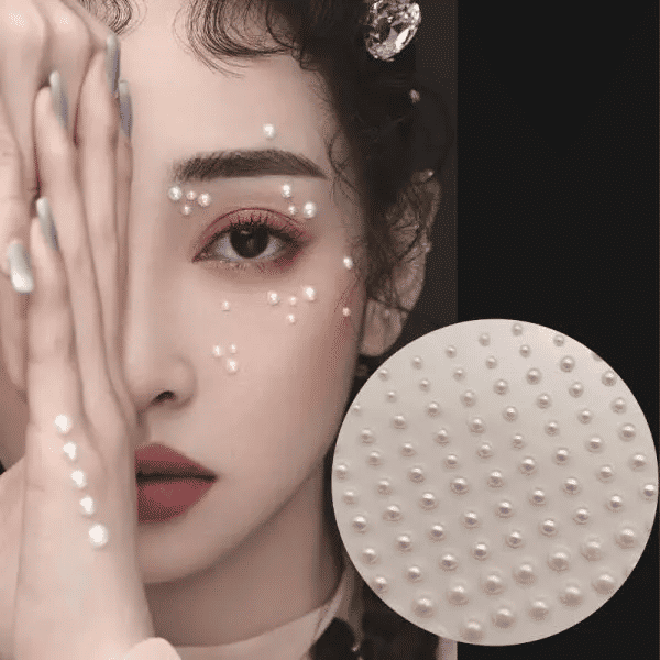 165pcs Mix 3/4/5/6mm Self-Adhesive Pearl Face Stickers Half Round Acrylic Sheet for Hair Makeup Nail DIY Craft Jewelry