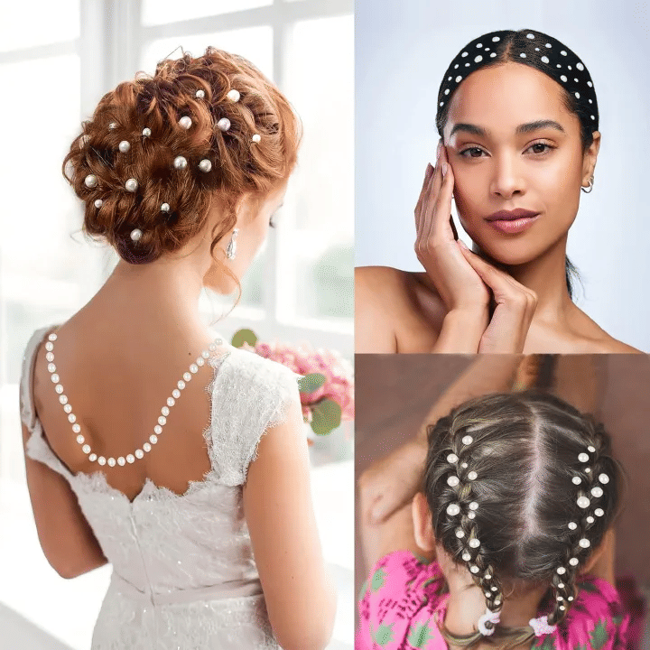 165pcs Mix 3/4/5/6mm Self-Adhesive Pearl Face Stickers Half Round Acrylic Sheet for Hair Makeup Nail DIY Craft Jewelry