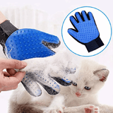 Pet Grooming Gloves Soft TPR Silicone Rubber Hair Removal Mitts for Cats Dogs Deshedding Massaging Cleaning with Comfortable Handle for Horse Rabbit