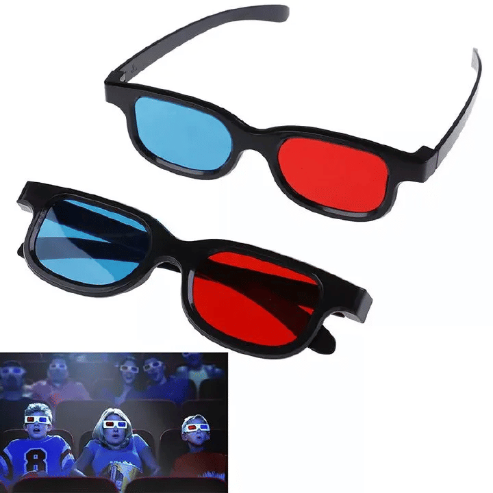 Universal Red Blue 3D Glasses for Dimensional Anaglyph Movie Game Spectacles