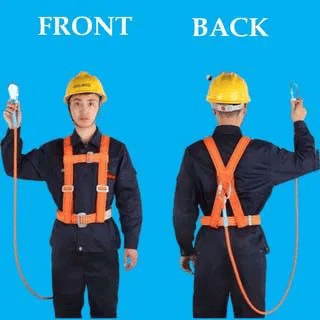 Half Body Safety Harness Lanyard on Back With Hook Aerial Work Fall Protection Belt Electrician Construction Climb Outdoor Rock Mountain Climbing Belt