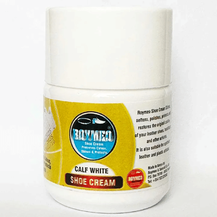 Calf White Shoe Polishing Cream 65g Preserves Colour Shines Protects Natural Synthetic Leather Plastic