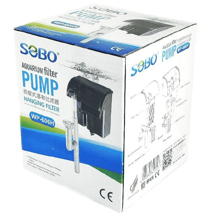 Sobo WP-606H Hanging Aquarium Filter Pump 400L/H 8W Adjustable Flow