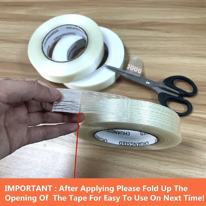 HIGHPOWER 24mm x 30m Filament Tape Fiberglass Reinforced Heavy Duty Packing Shipping Moving Clear