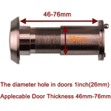 Safety Door Viewer Red Bronze 220° Peephole Security Anti-Theft Cat Eye Wide Angle Peek with Heavy Duty Rotating Privacy Cover for Home Office Hotel 26mm
