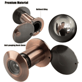Safety Door Viewer Red Bronze 220° Peephole Security Anti-Theft Cat Eye Wide Angle Peek with Heavy Duty Rotating Privacy Cover for Home Office Hotel 26mm