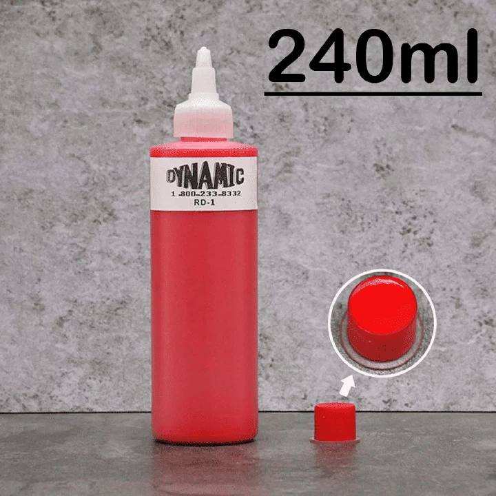 Dynamic Permanent Tattoo Ink 240ml Professional Colour Pigments Body Art Long Lasting Red Blue Black Brown Green Pink White Yellow