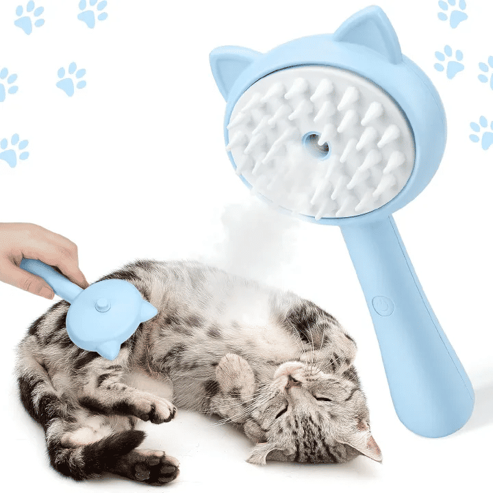 Pet Mist Spray Massage Comb Cat Brush USB Rechargeable Steamy Shedding Grooming with Water Tank