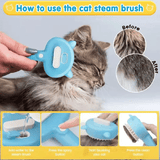 Pet Mist Spray Massage Comb Cat Brush USB Rechargeable Steamy Shedding Grooming with Water Tank