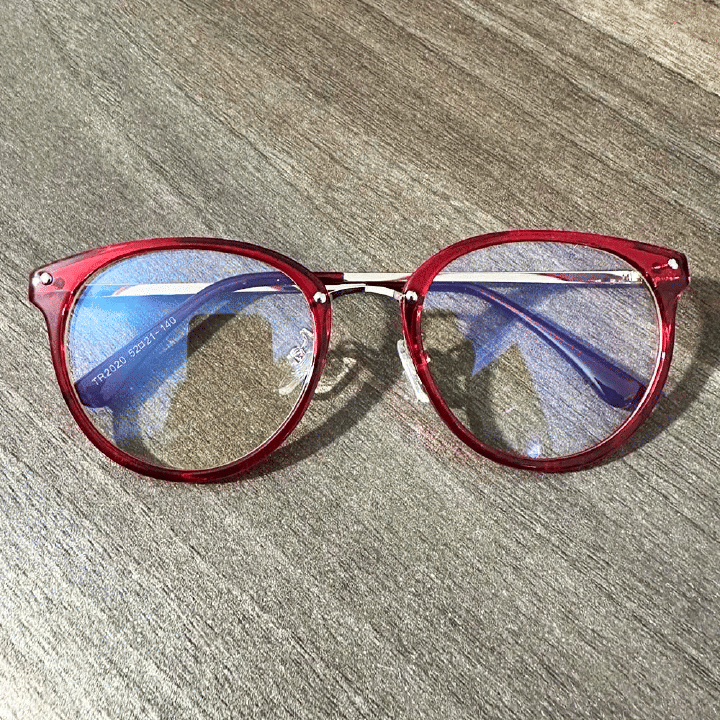 Unisex Round Metal Frame Anti-UV Blue Light Blocking Glasses Red