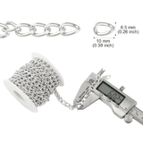 Aluminium Curb Chain Roll Thick Twisted Links Silver Metal Craft Spool for Handbag Jewelry Making Necklace Bracelet DIY Crafts Findings Supplies