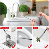 160cm Drain Clog Remover Flexible Grabber Pickup Tool Extra Long Plumber's Snake Sink Drainage Unblocker Hair Hook Claw Wire for Kitchen Sink Bathroom Tub Toilet Drains Block