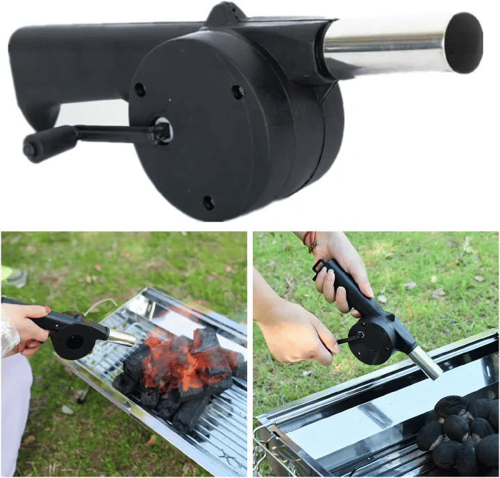 Manual Air Blower Hand Crank BBQ Fan Portable Barbecue Charcoal Stove Outdoor Cooking Picnic Camping Fire Bellows Tool