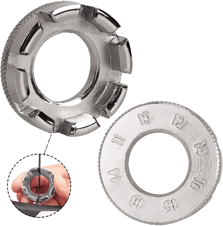 Bicycle Spoke Wrench 8-Way Round Spanner Key for 10-15G Nipples