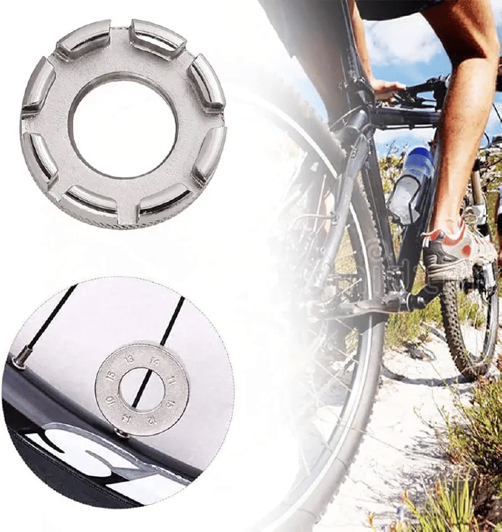 Bicycle Spoke Wrench 8-Way Round Spanner Key for 10-15G Nipples