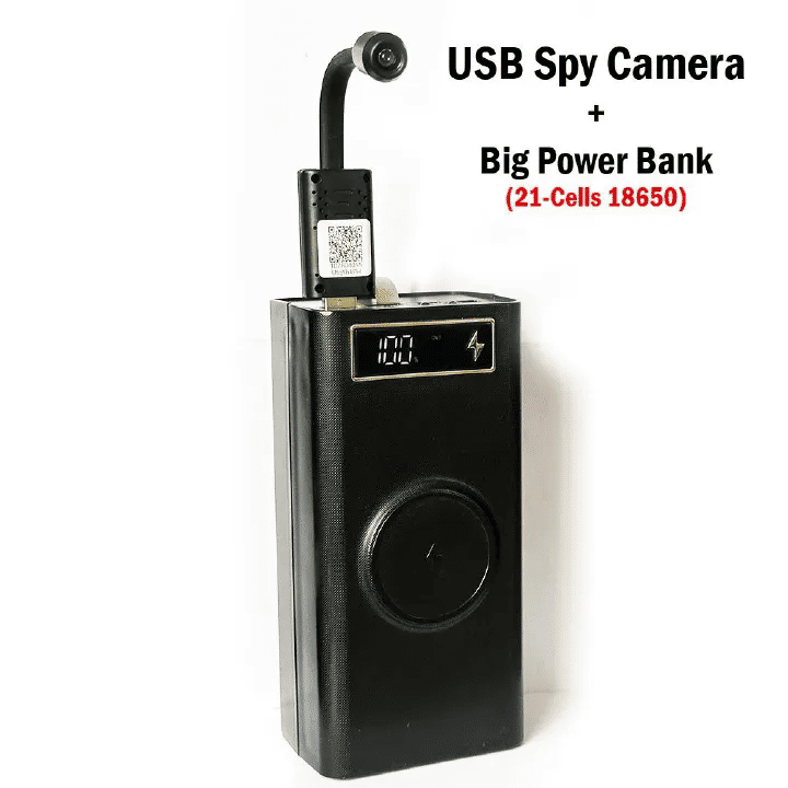 21 Cell Power Bank with 720p USB Mini WiFi Hidden Camera Motion Detection Home Security Indoor Surveillance
