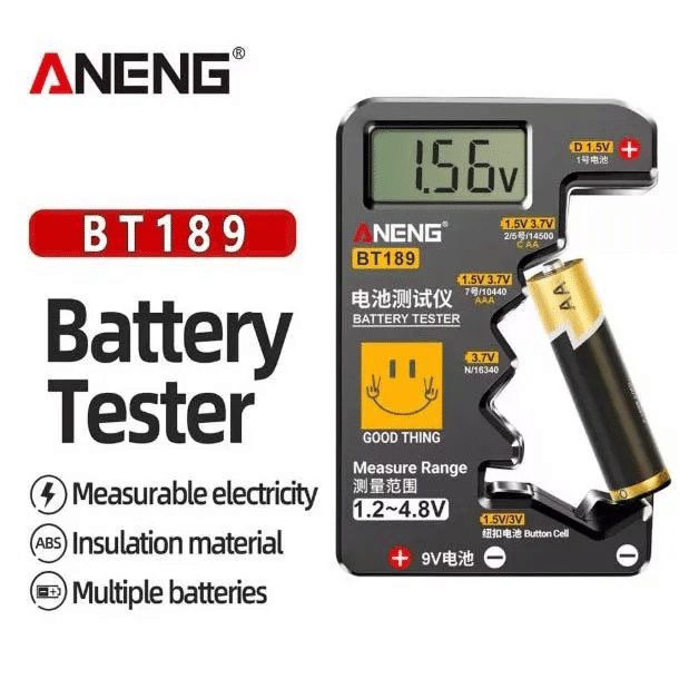Universal Battery Tester LCD Display C D AA AAA 9V Button Cell 14500 10440 16340 CR2032 Voltage Checker
