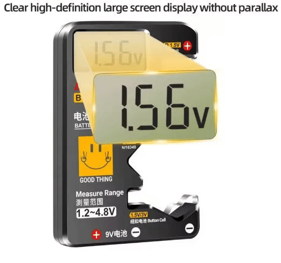 Universal Battery Tester LCD Display C D AA AAA 9V Button Cell 14500 10440 16340 CR2032 Voltage Checker