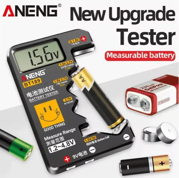 Universal Battery Tester LCD Display C D AA AAA 9V Button Cell 14500 10440 16340 CR2032 Voltage Checker