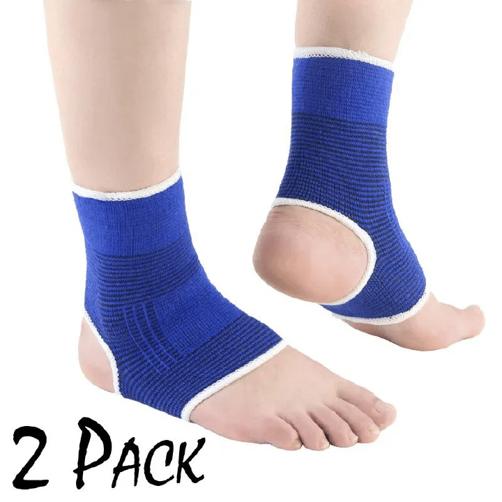 2pcs Ankle Brace Elastic Knitted Foot Support Pain Relief Compression Sleeve Breathable for Running Basketball Sprain Protection Men Women Guard Protector