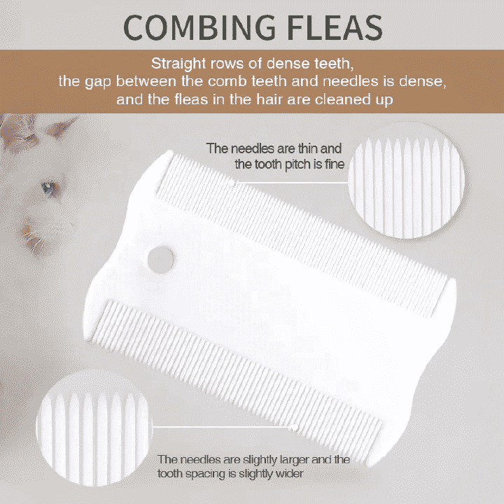 3-Pack Pet Flea Comb for Cats Dogs Fine Lice Nits Professional Grooming Double Sided Plastic Groomer