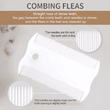 3-Pack Pet Flea Comb for Cats Dogs Fine Lice Nits Professional Grooming Double Sided Plastic Groomer