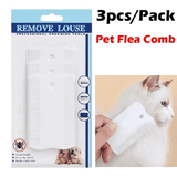 3-Pack Pet Flea Comb for Cats Dogs Fine Lice Nits Professional Grooming Double Sided Plastic Groomer
