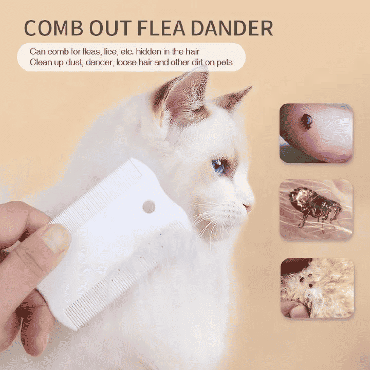 3-Pack Pet Flea Comb for Cats Dogs Fine Lice Nits Professional Grooming Double Sided Plastic Groomer
